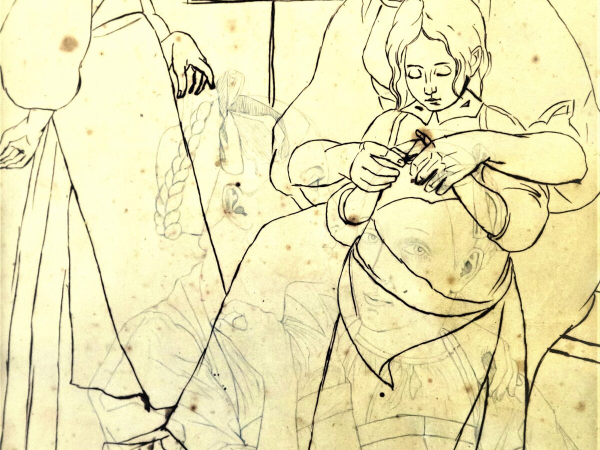 Millet (Attribuibile a), Jean-François, “La pittura e la preghiera”, un bozzetto che è un autentico capolavoro presente nel Museo Civico di Militello in Val di Catania (Sicilia), che speriamo torni ad essere fruibile